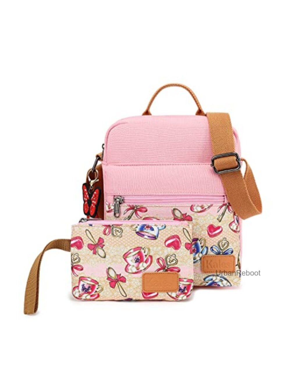 Girls Canvas Crossbody Bag Purse Set Small Messenger Bag Adjustable Strap